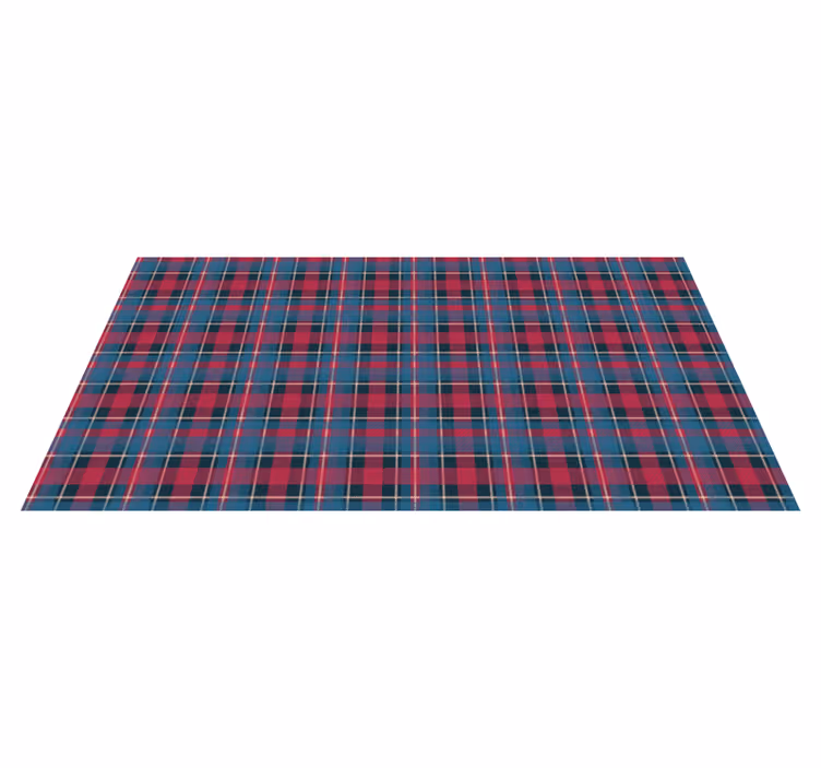 Tapete vintage tartan azul e vermelho - TenStickers