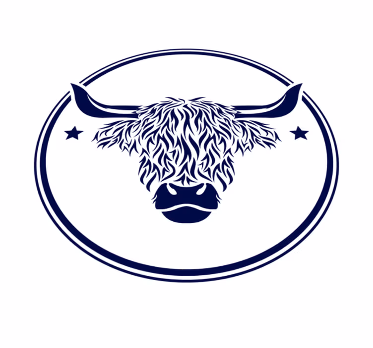 Tapete vinílico de animais emblema da vaca das terras altas - TenStickers