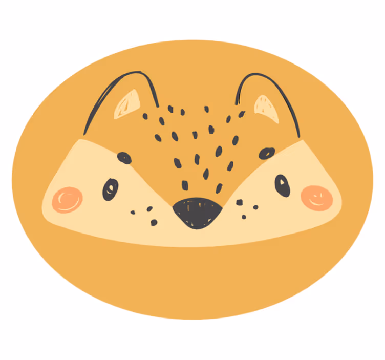 Tapete vinílico para bebés cara de raposa fofa - TenStickers