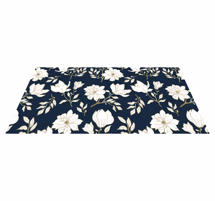 Tapete vinílico sala de estar flores elegantes de magnólia - TenStickers