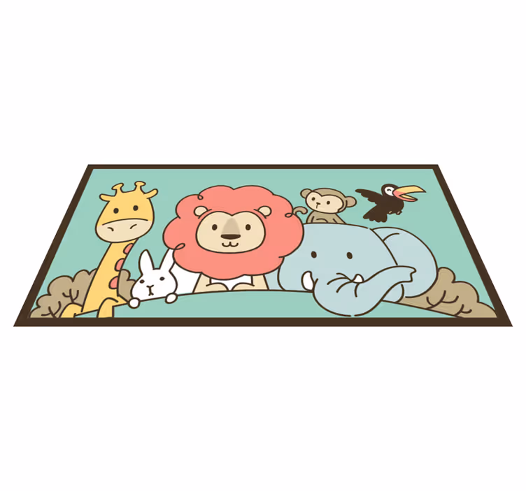 Tapete em vinil infantil amigos animais da selva - TenStickers