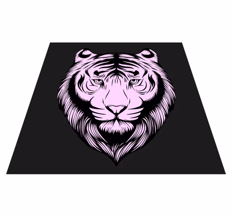 Tapete vinílico de animais tigre rosa feroz - TenStickers