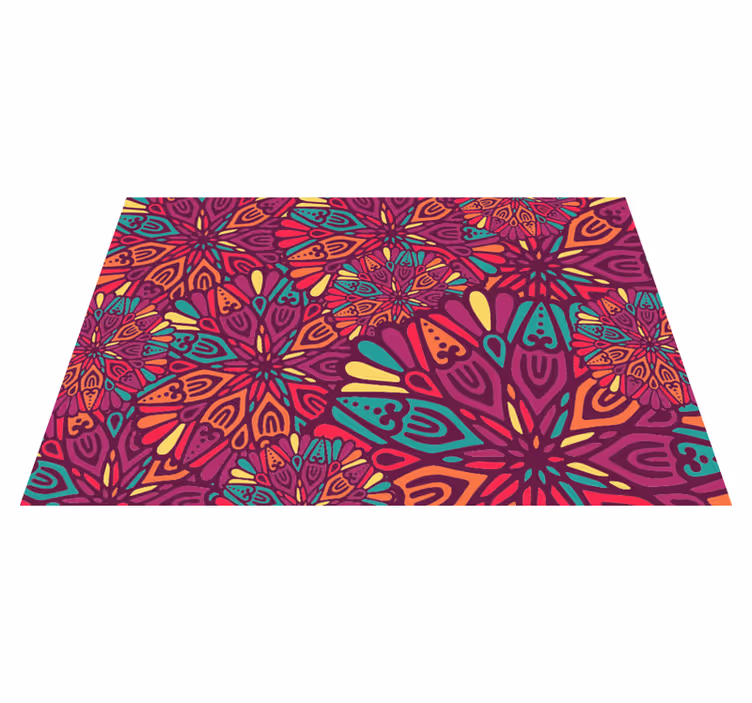 Tapete vinílico de mandala motivo roxo vibrante - TenStickers