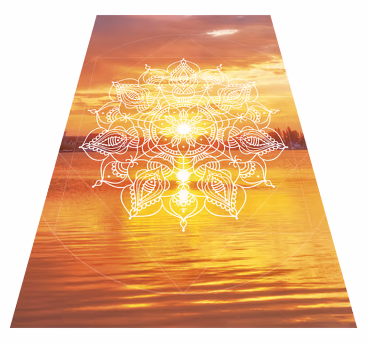 tapete de vinil juvenil com mandala ao pôr do sol - TenStickers