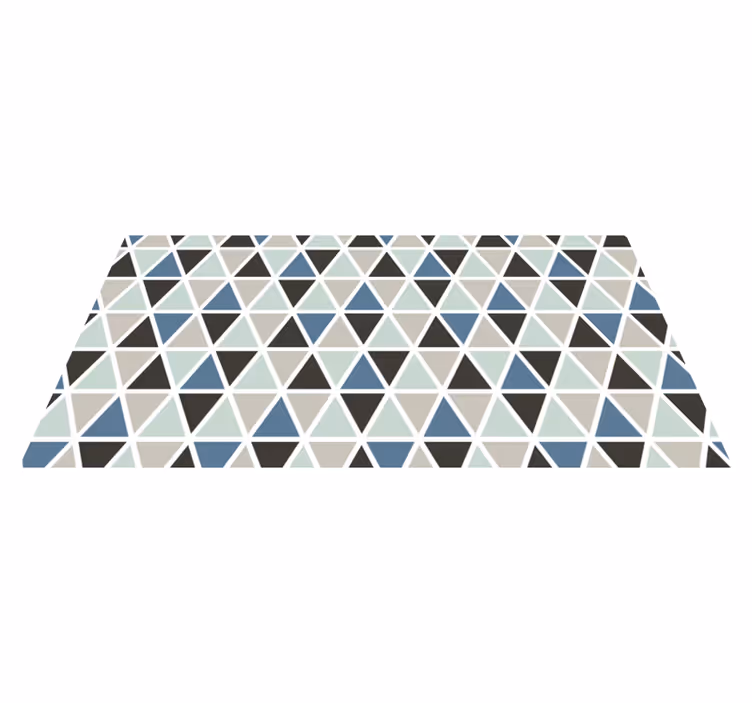 Tapetes geométricos de padrão geométrico cinza e azul - TenStickers
