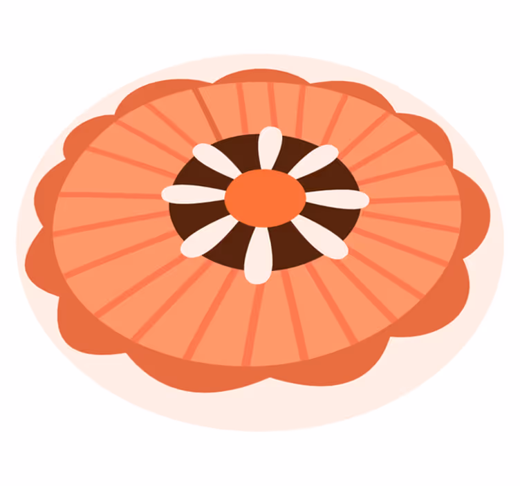 Tapete vinílico flores e plantas elemento circular floral - TenStickers