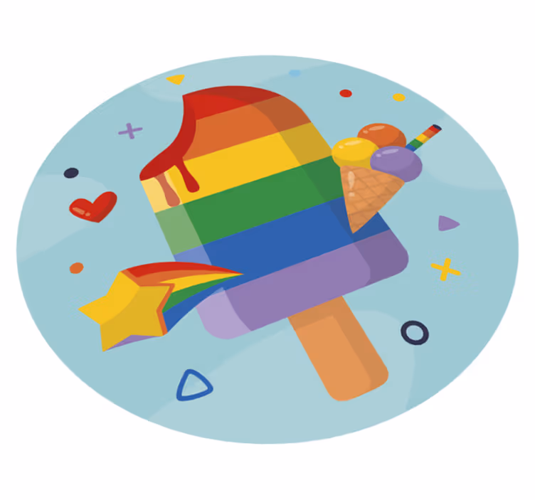Tapete em vinil infantil sorvete colorido - TenStickers
