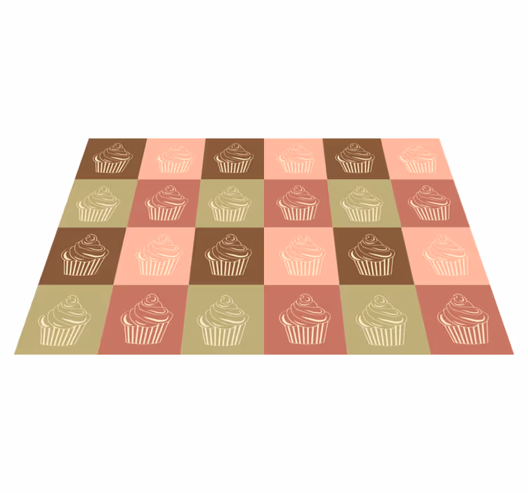 Tapete em vinil infantil jogo de padrões de cupcake - TenStickers