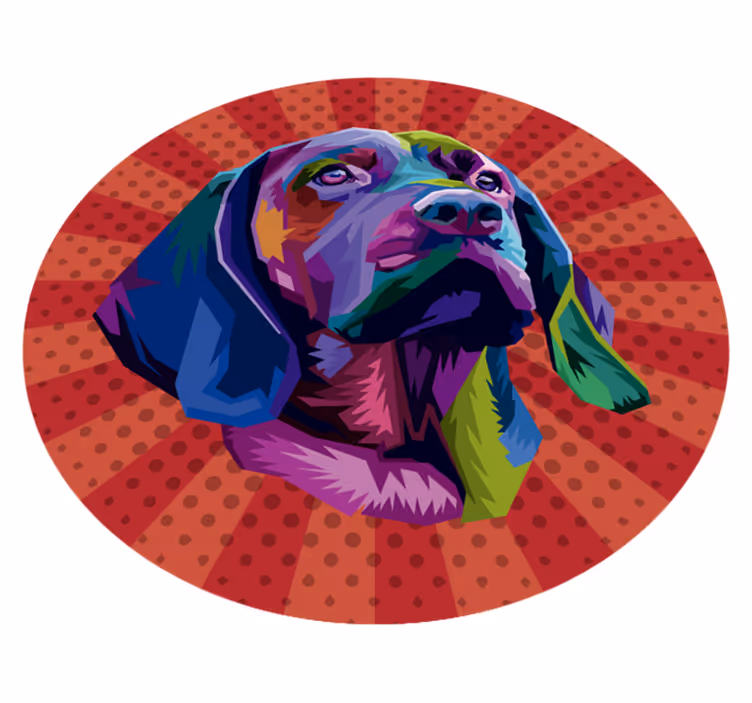 Tapete vinílico de animais retrato colorido de cachorro - TenStickers