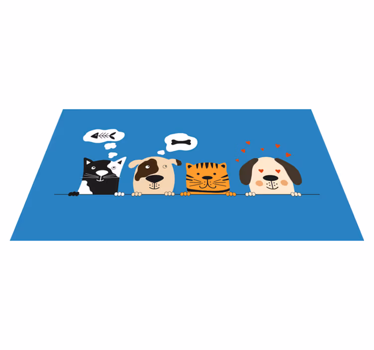 Espiando cães e gatos tapete de vinil animal - TenStickers