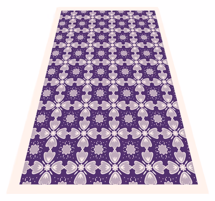 Tapete vinílico flores e plantas design de ladrilho roxo - TenStickers
