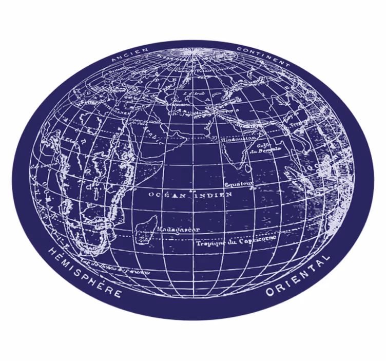 Tapete vinílico quarto exibição de mapa-múndi - TenStickers