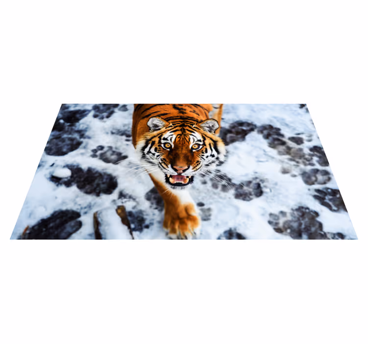 Tapete vinílico para gabinete Animal tigre feroz - TenStickers