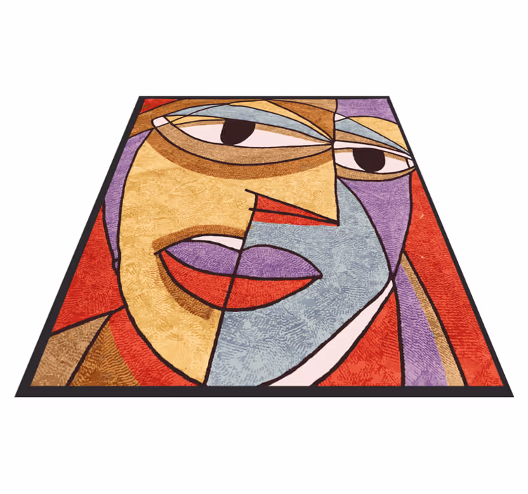 Tapete vinílico moderno retrato abstrato colorido - TenStickers