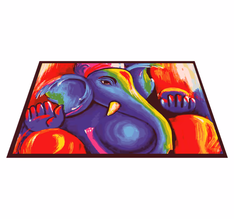 Tapete vinílico de animais arte de elefante colorida - TenStickers