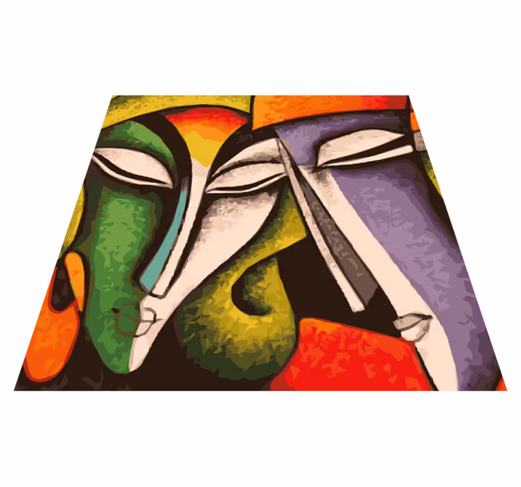 Tapete vinílico para gabinete Rostos de arte moderna - TenStickers