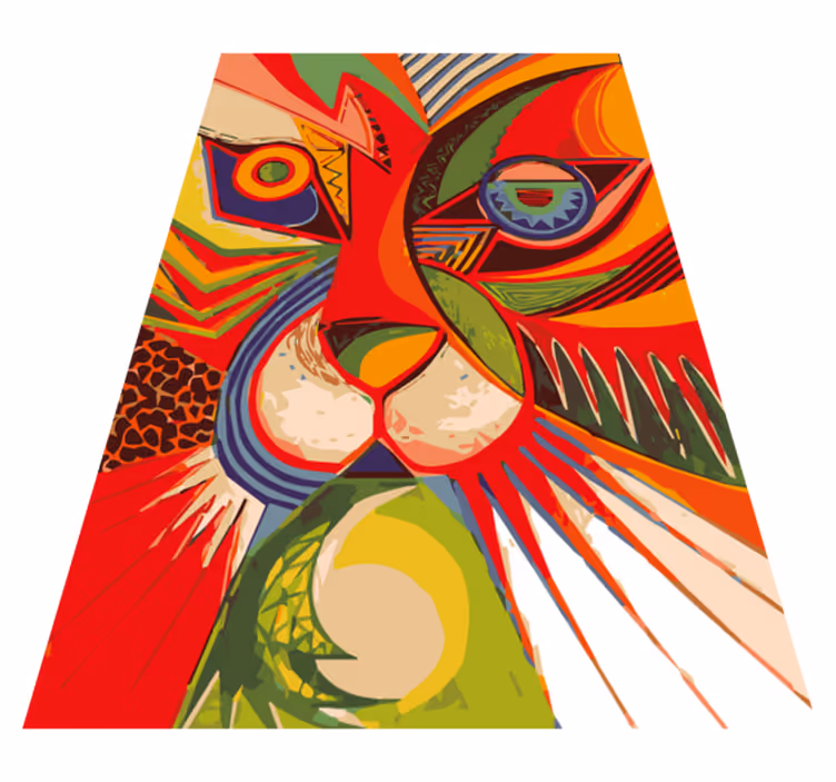 Tapete vinílico de animais cara de gato colorida - TenStickers