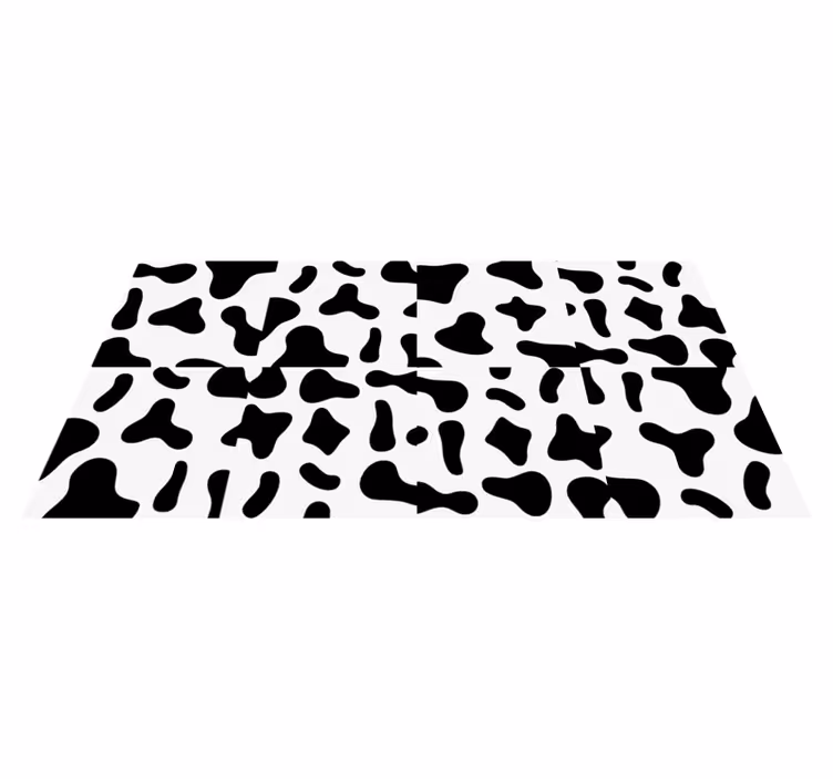 Tapete vinílico estampa de animal vaca preta e branca - TenStickers