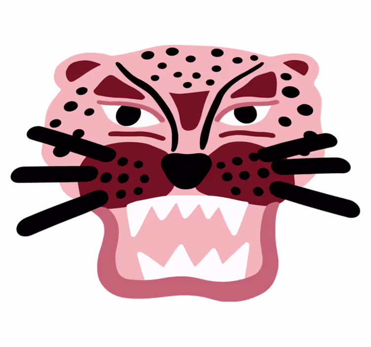 Tapete em vinil infantil cabeça de leopardo feroz - TenStickers