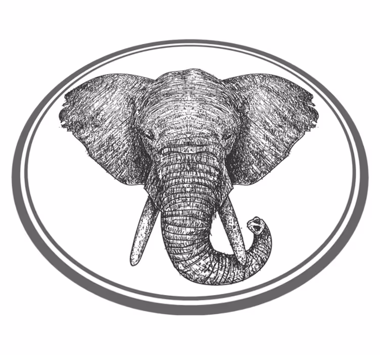 Tapete vinílico de animais contorno de elefante cinza - TenStickers