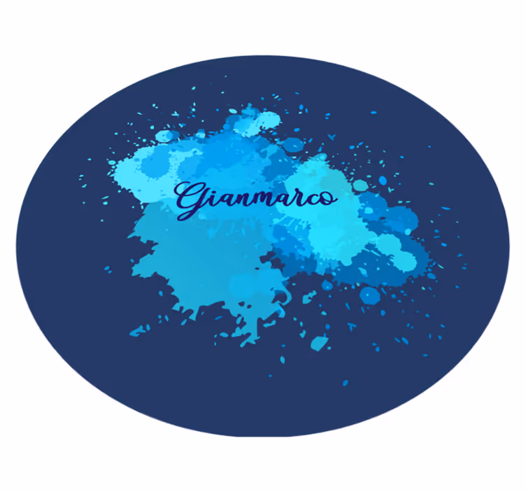 Tapete vinílico juvenil salpicos de azul com nome - TenStickers