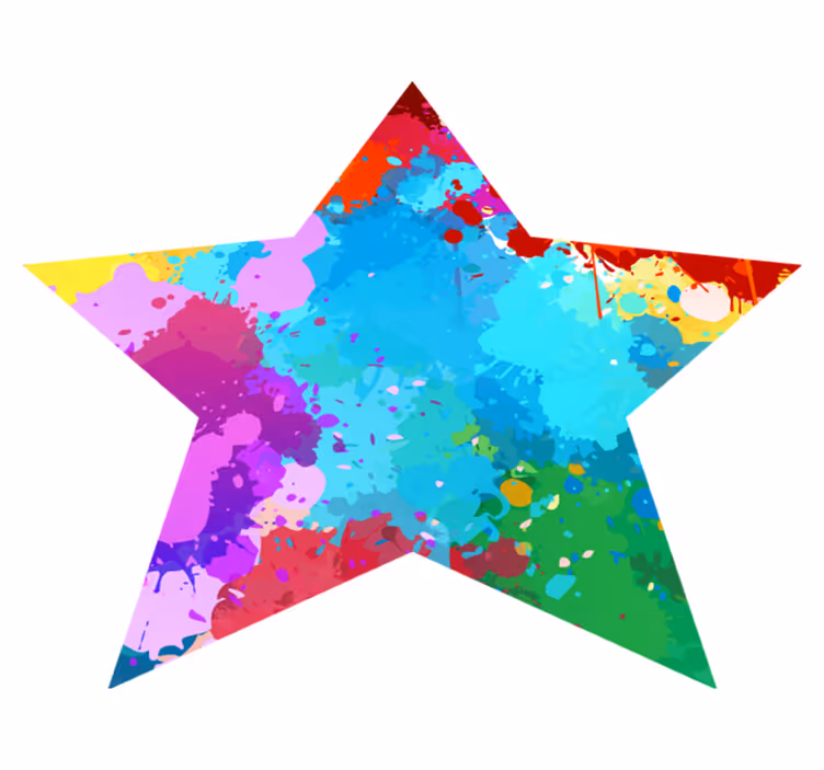 Tapete em vinil infantil estrela com traços coloridos - TenStickers