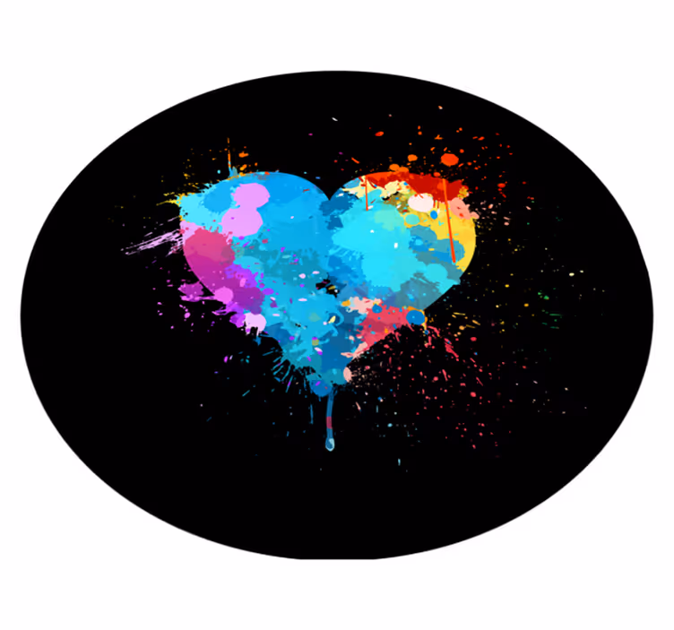 Tapete vinílico juvenil respingos de coração colorido - TenStickers
