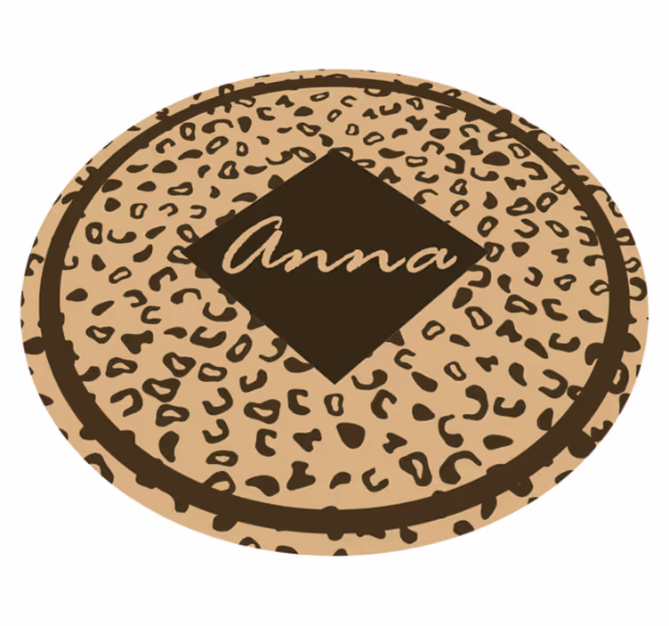 Tapete vinílico quarto nome com estampa de leopardo - TenStickers