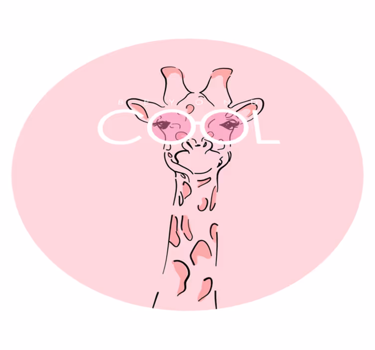 Tapete vinílico juvenil girafa adorável e legal - TenStickers