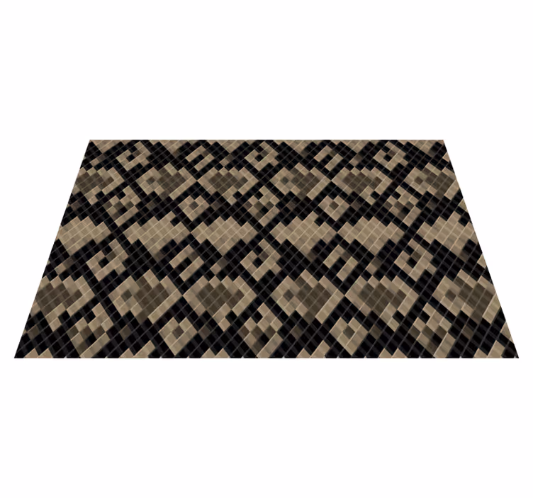 Tapete vinílico mosaico padrão geométrico preto - TenStickers