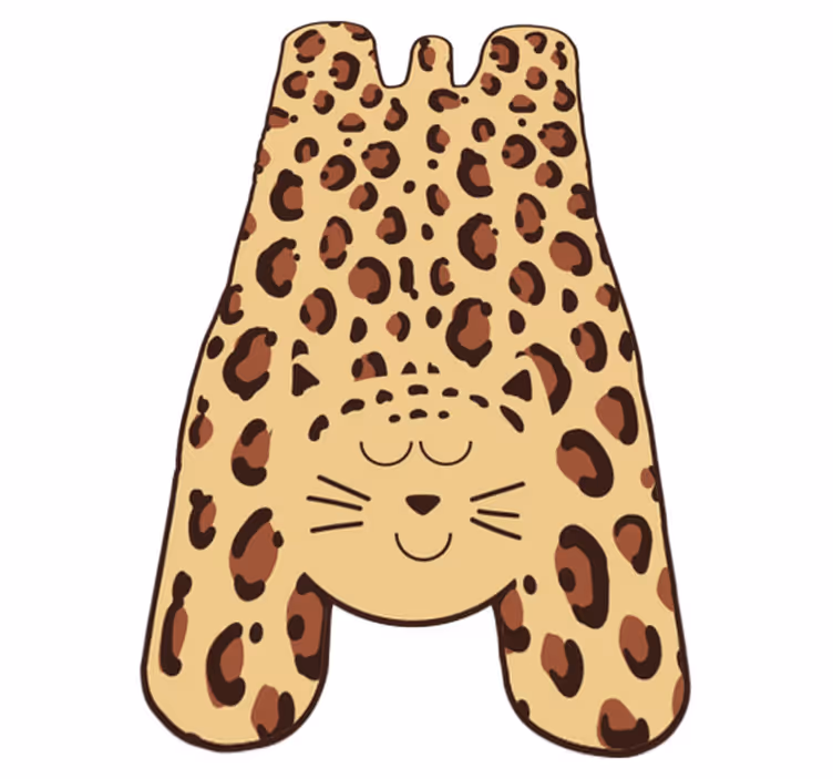 Tapete vinílico estampa de animal leopardo feliz - TenStickers