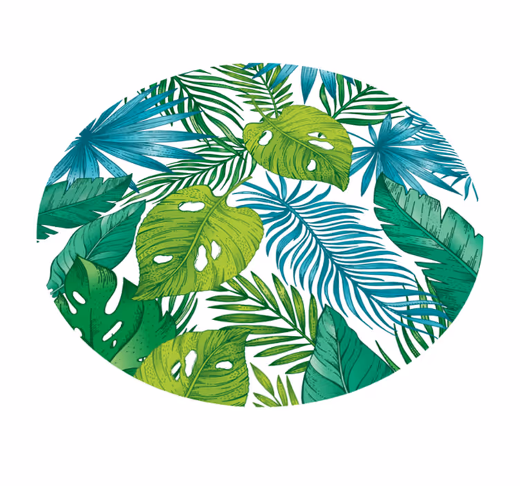 Tapete vinílico natureza desenhos de folhas tropicais - TenStickers