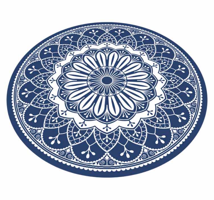 Tapete vinílico de mandala composição botânica da marinha - TenStickers