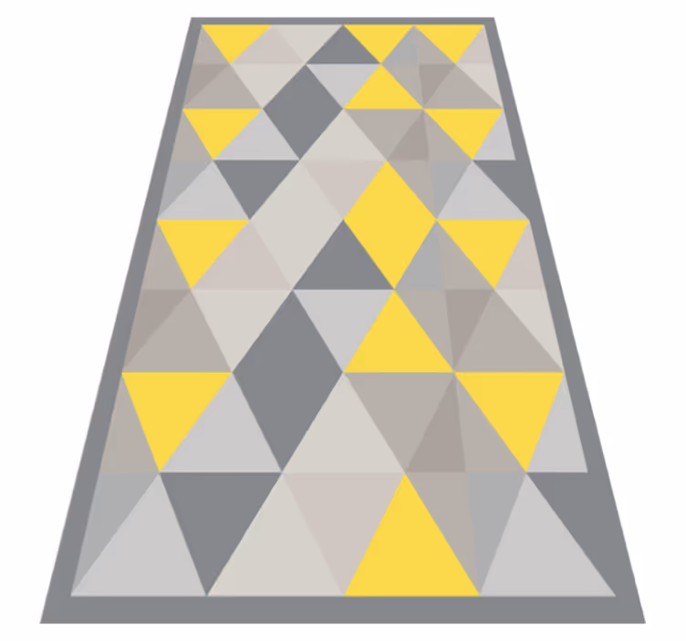 Tapete vinílico geométricas triângulos cinza e amarelo - TenStickers