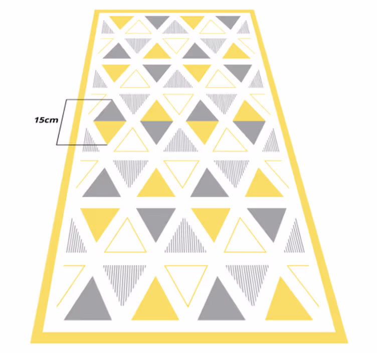 Tapete vinílico geométricas padrão de triângulo amarelo - TenStickers
