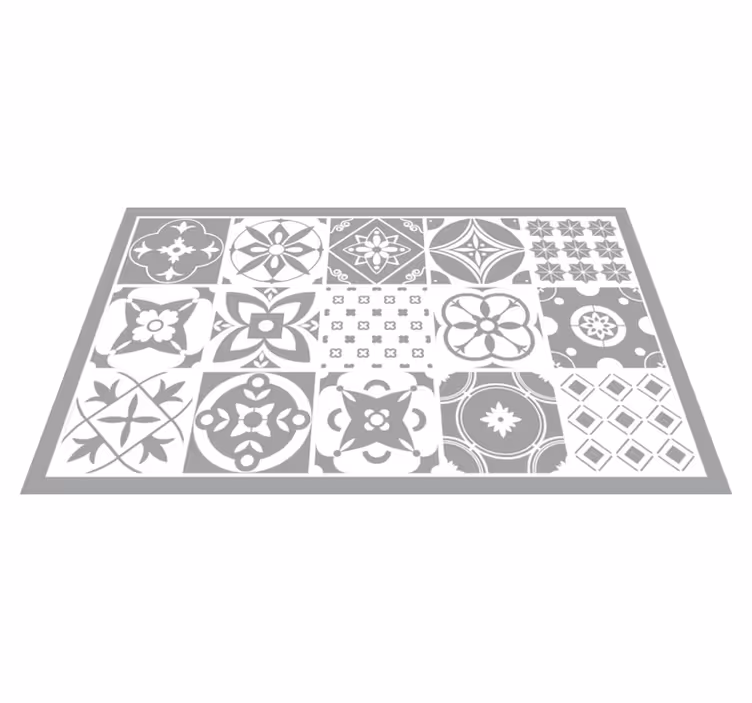 Tapete vinílico azulejos cinza elegante - TenStickers