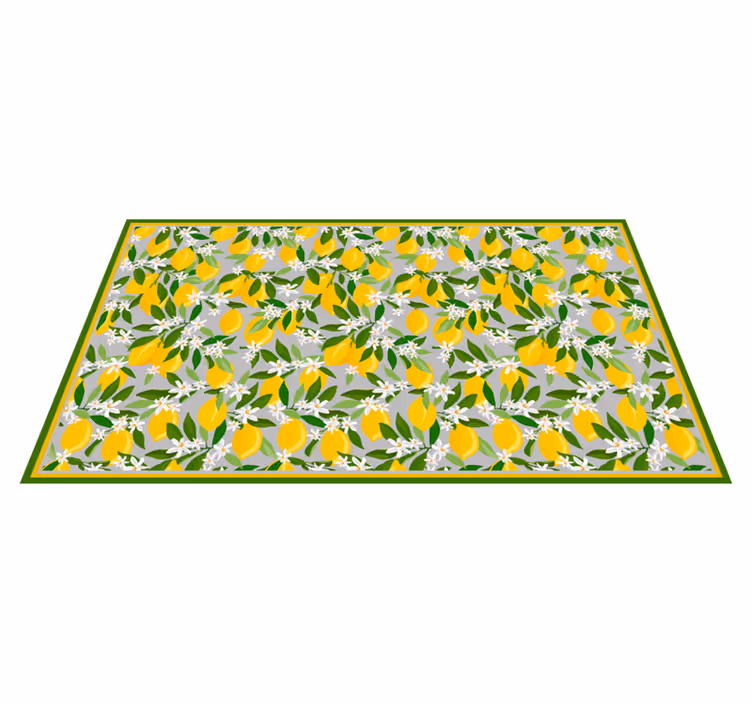 Tapete vinílico cozinha motivo de flor de limão - TenStickers