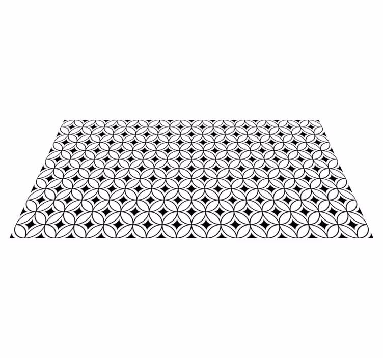 Tapete vinílico azulejos círculos pretos e brancos - TenStickers