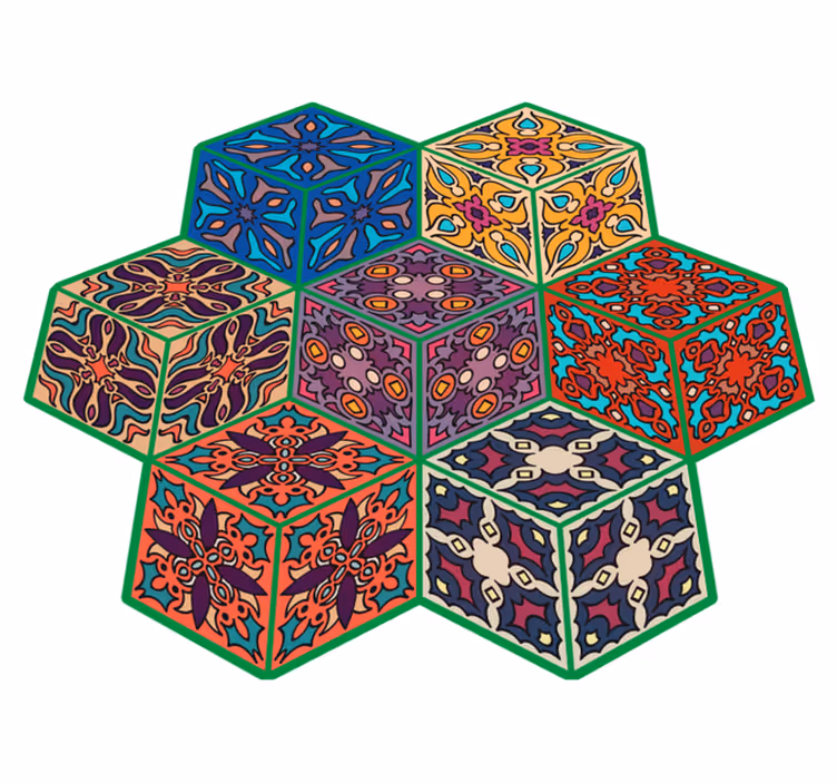Carpete de ladrilhos coloridos - TenStickers