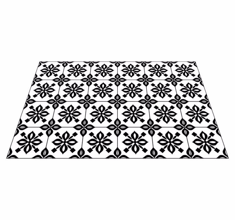 Tapete de telha mandala preto e branco - TenStickers