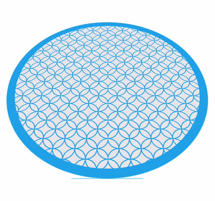 Tapete vinílico geométricas padrão circular azul elegante - TenStickers