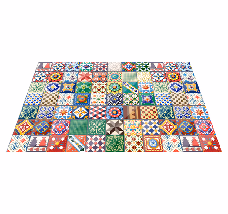 Tapete de azulejos mexicanos verdes - TenStickers
