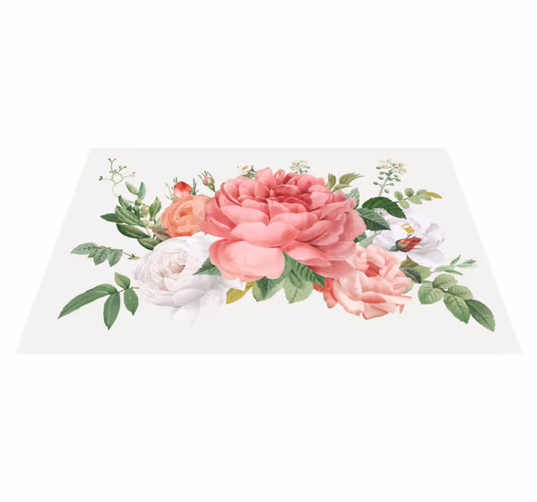 Tapete vinílico flores e plantas arranjo floral vibrante - TenStickers