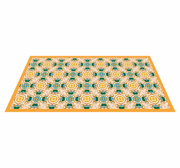 Tapete vinílico casa de banho enfeites florais bege - TenStickers