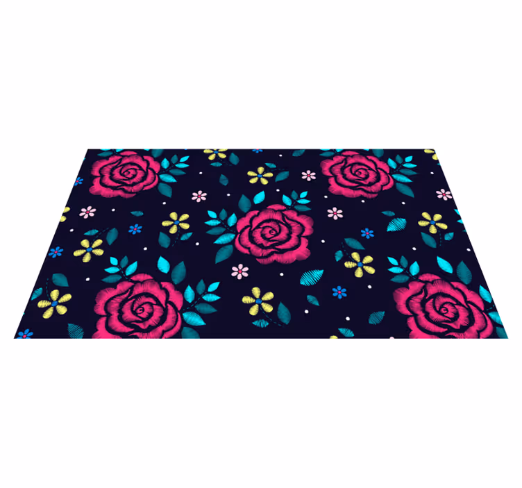 Tapete vinílico flores e plantas motivo floral vibrante - TenStickers