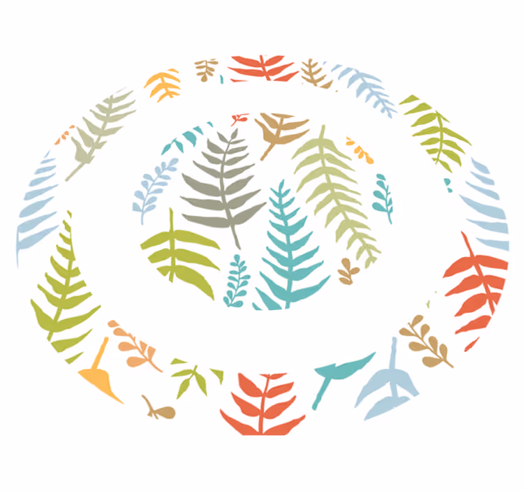 Tapete vinílico natureza desenho de folhagem branca - TenStickers