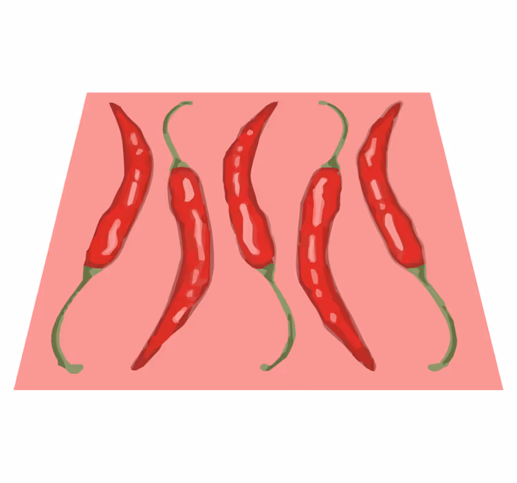 Tapete vinílico cozinha pimentas vermelhas - TenStickers