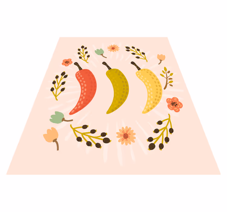 Tapete vinílico cozinha pimentas coloridas - TenStickers