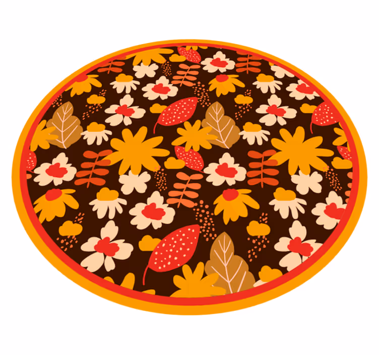 Tapete vinílico flores e plantas motivo floral alegre - TenStickers