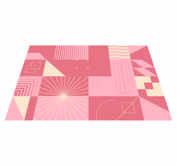 Tapete vinílico moderno padrões geométricos rosa - TenStickers